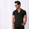 Black Cuban Double Pocket Jersey Shirt