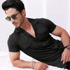 Black Cuban Double Pocket Jersey Shirt