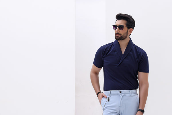 Navy Blue Pull Over Polo
