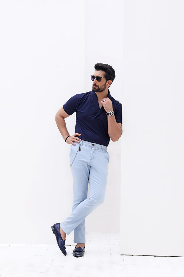 Navy Blue Pull Over Polo