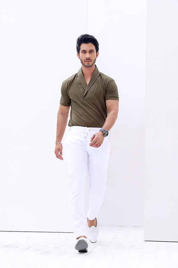 Khaki Green Pull Over Polo