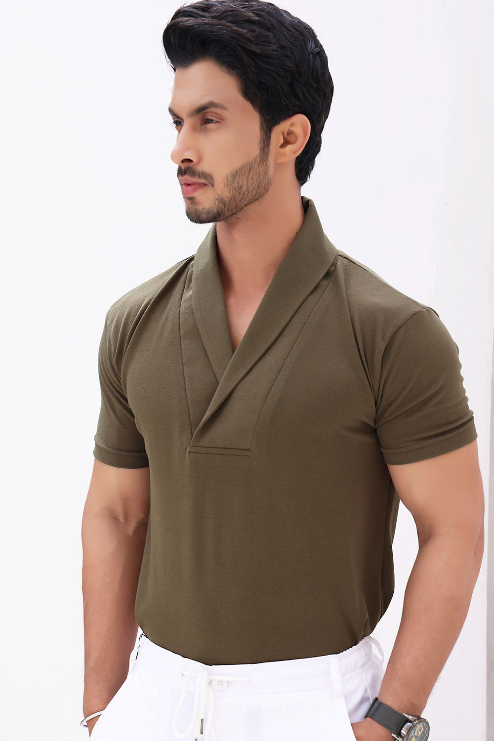 Khaki Green Pull Over Polo