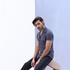 Charcoal Cuban Double Pocket Jersey Shirt