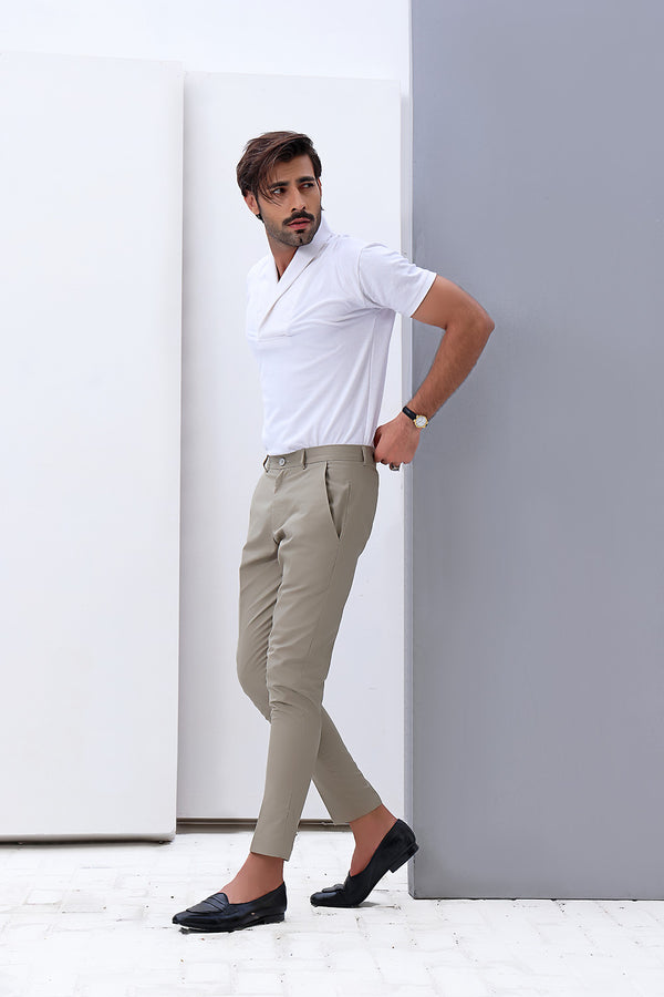 White Shawl Pull Over Polo