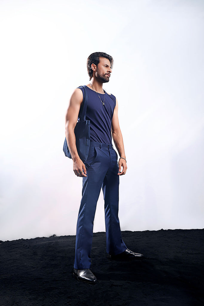 Navy Blue Flared Pants ZED