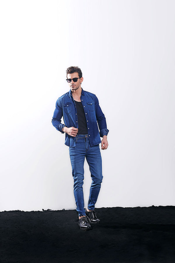 Dark Blue Denim Shirt