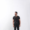 Black Asymmetric Zip Crew Neck