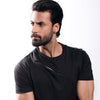 Black Asymmetric Zip Crew Neck