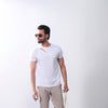 White Asymmetric Zip Crew Neck