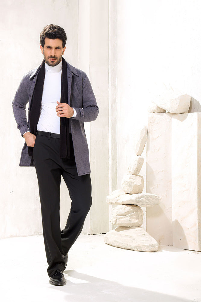 Charcoal Long Mac Coat