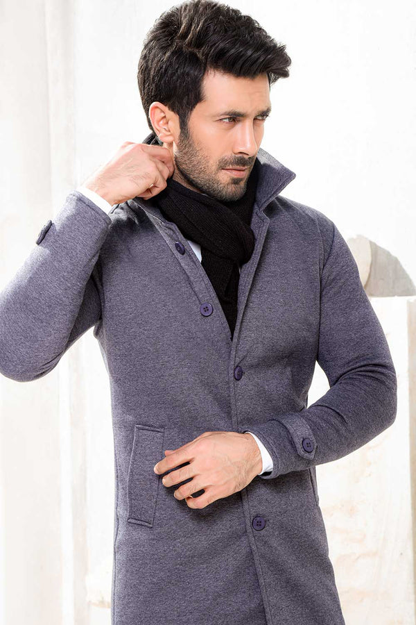 Charcoal Long Mac Coat