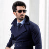 Navy Blue Twill Trench Coat