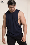 Navy Blue Deep Dropped Armhole