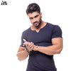 Navy Blue Notch Neck With Lycra