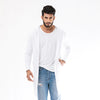 White Long Line Hoodie