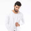 White Long Line Hoodie