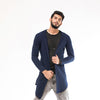 Navy Blue Long Line Hoodie