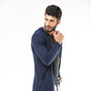 Navy Blue Long Line Hoodie