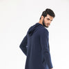 Navy Blue Long Line Hoodie
