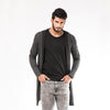 Charcoal Long Line Hoodie