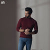 Maroon Full Sleeves Mock Neck