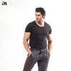Charcoal With Red and Black Striped Pants