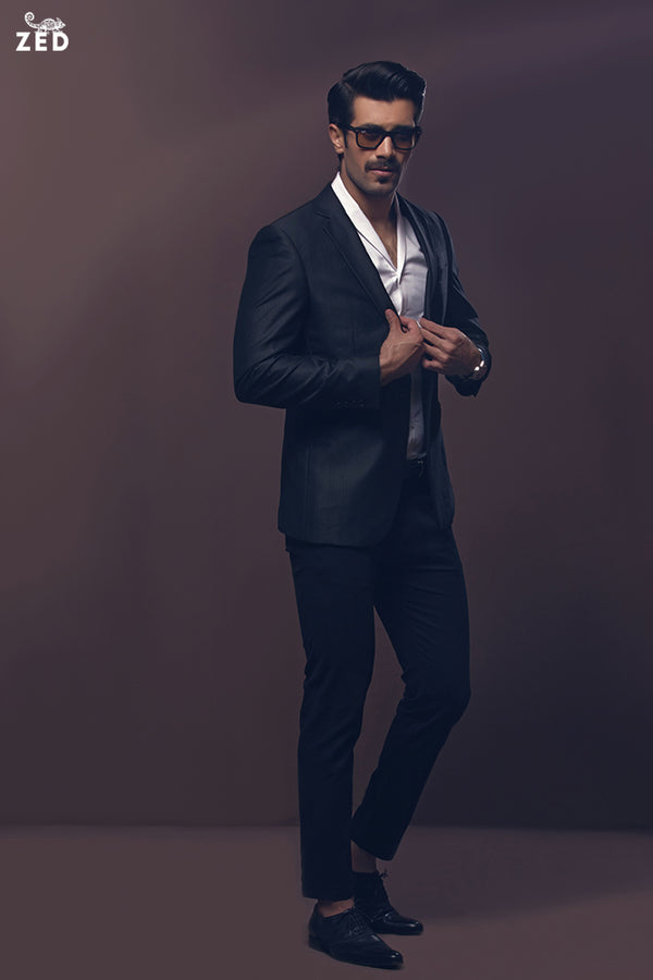 White Lining Shawl Collar Shirt