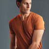 Tan Half Sleeve V Neck