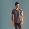 Charcoal Half Sleeve V Neck