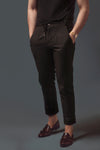 Black Single Pleated Drawstring trouser