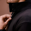 Black Harrington Jacket With Funnel Neck