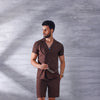 Brown Short Length Cotton Shorts