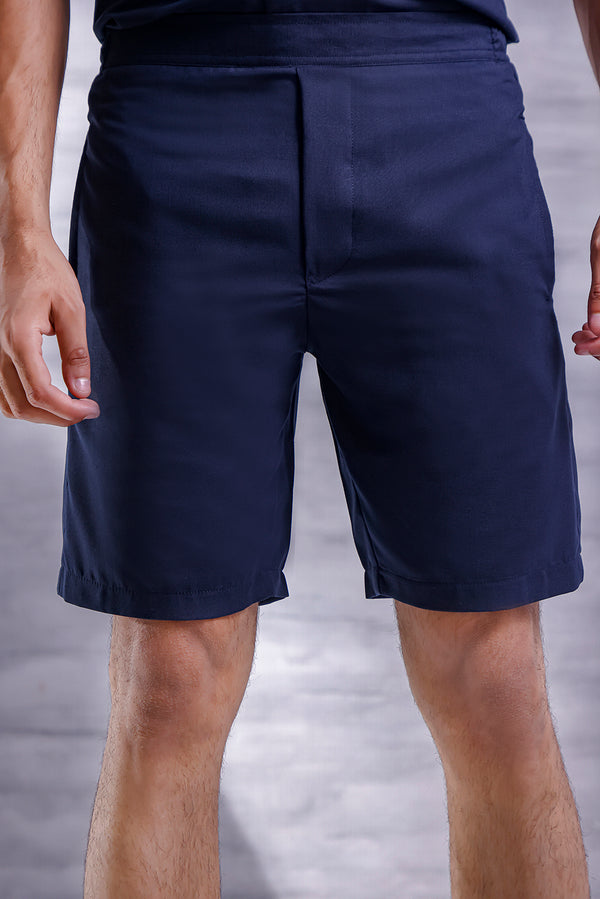 Navy Blue Short Length Cotton Shorts