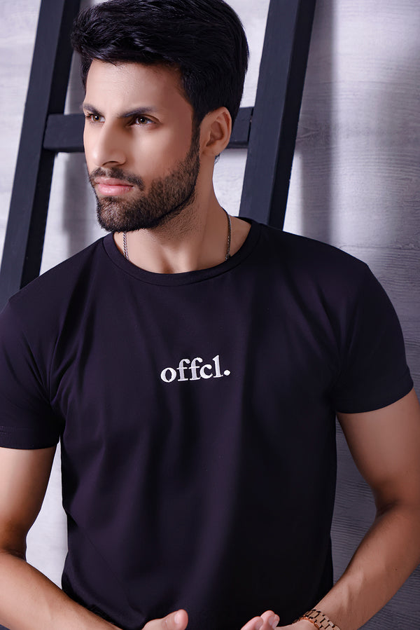 Black Offcl Long Line Spilt Hem