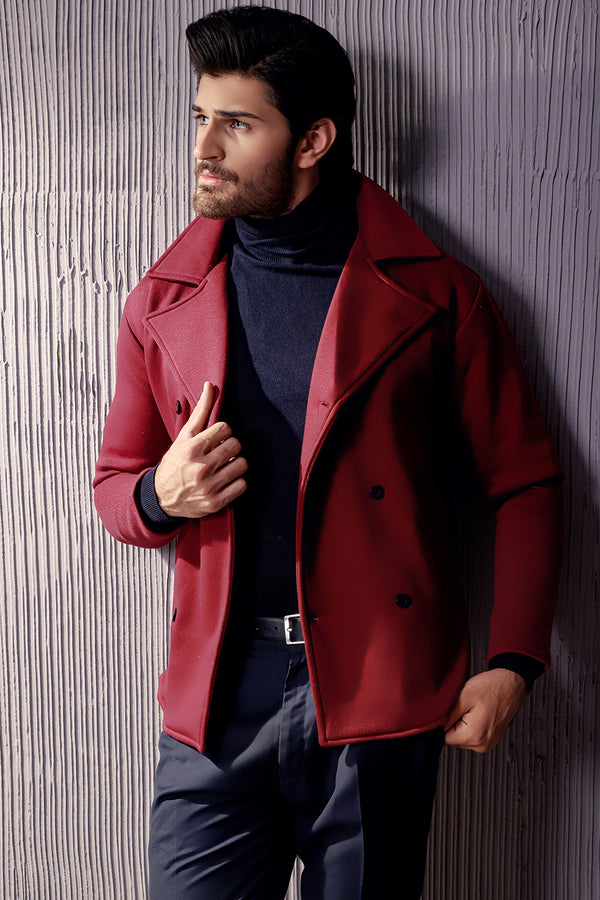 Maroon Pea Coat