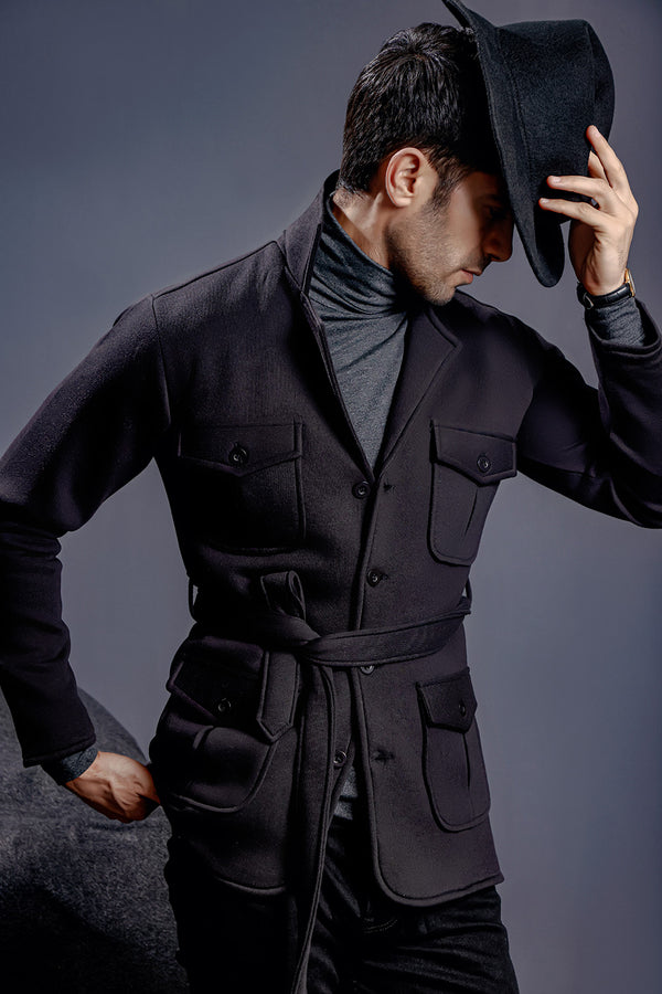 Black Belted Safari Jacket