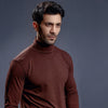 Chocolate Brown Full Sleeves Turtle Neck