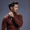 Chocolate Brown Full Sleeves Turtle Neck