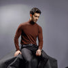 Chocolate Brown Full Sleeves Turtle Neck