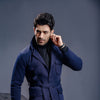 Navy Blue Belted Safari Jacket