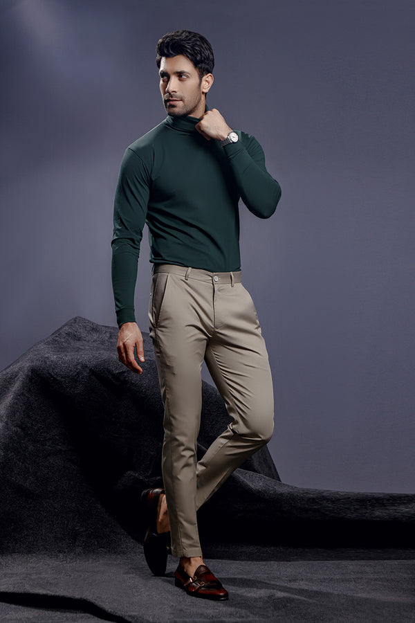 Forest Green Full Sleeves Turtle Neck