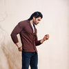Chocolate Brown Blazer Style Cardigan