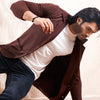 Chocolate Brown Blazer Style Cardigan