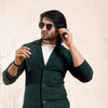 Forest Green Blazer Style Cardigan