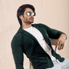 Forest Green Blazer Style Cardigan