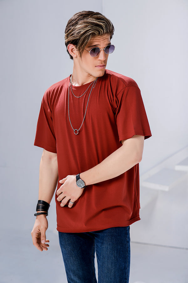 Rust Over Sized Crew Neck