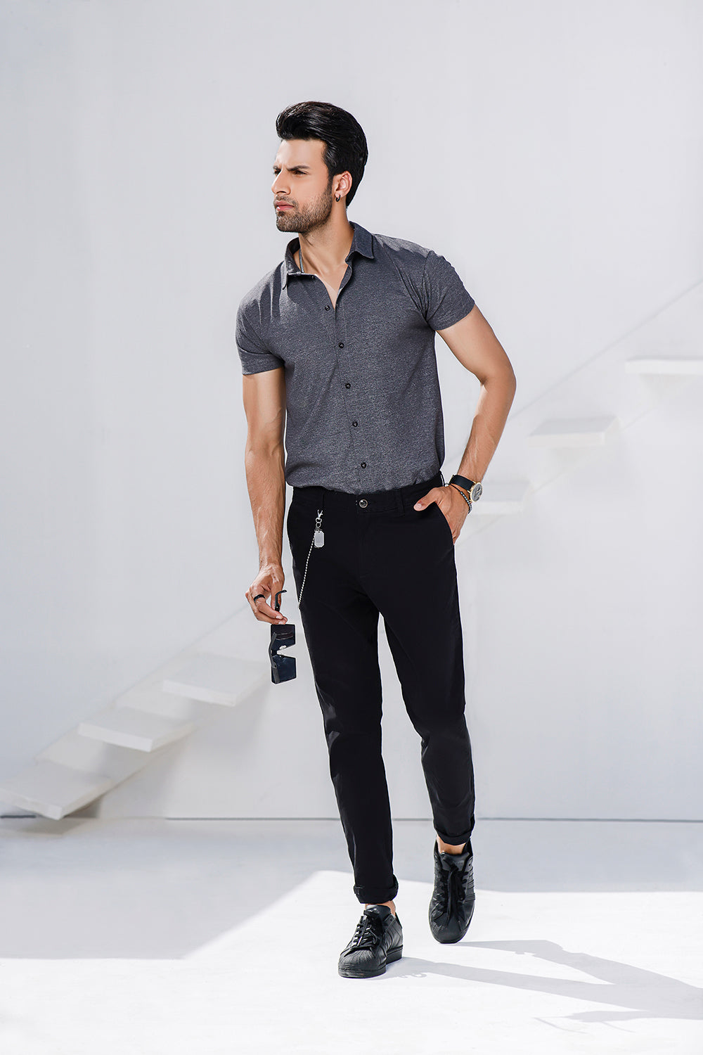 Charcoal Half Sleeves Jersey Shirt