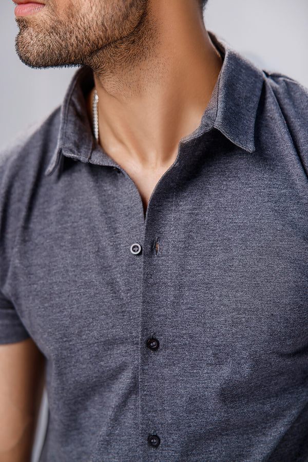 Charcoal Half Sleeves Jersey Shirt
