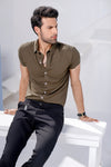 Khaki Green Half Sleeves Jersey Shirt