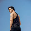 Black Racer Back Vest With Contrast Pocket